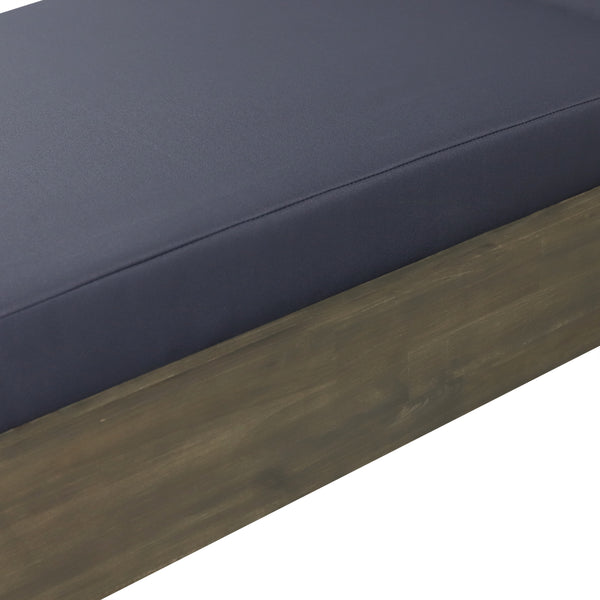 Gdf Studio Niyanna Outdoor Acacia Wood Chaise Lounge With Cushion (Set Of 2)