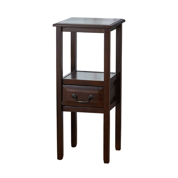 Gdf Studio Noah Brown Mahogany Acacia Wood Accent Table W/ Bottom Drawer
