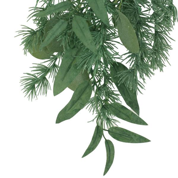 Gdf Studio Nolta 32.5" Eucalyptus And Fir Artificial Teardrop Wreath Green