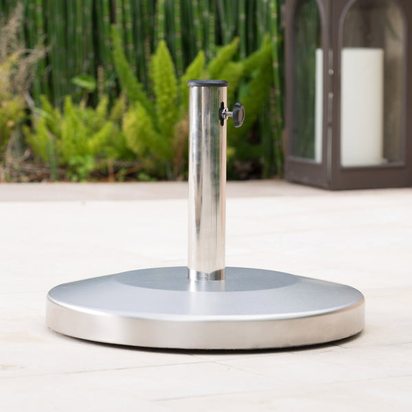 Gdf Studio Norcross 50lbs Stainless Steel Round Umbrella Base