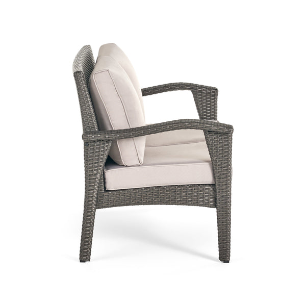 Gdf Studio Norma Outdoor 4 Club Chair Chat Set With Fire Pit