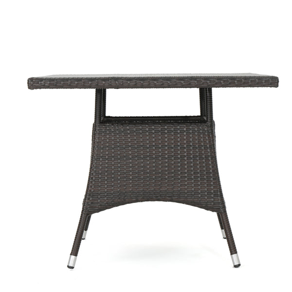 Gdf Studio Norman Outdoor 5-piece Wicker Dining Set With Cushions