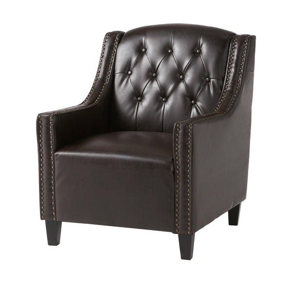 gdf studio Nottingham Tufted Brown Leather Club Chair