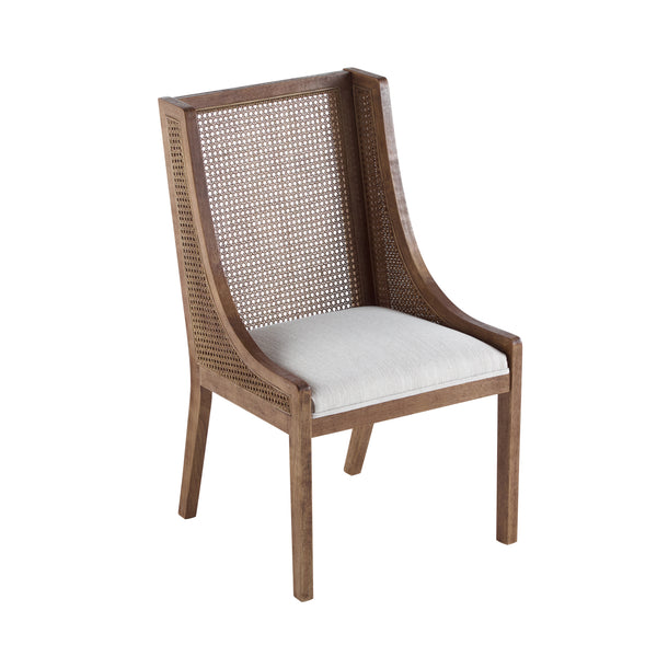 gdf studio Noxeo Indoor Rattan Wodd Frame Dining Chair Set of 2
