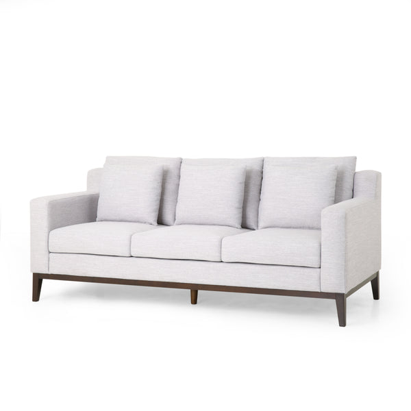 Gdf Studio Noxon Contemporary Fabric 3 Seater Sofa With Accent Pillows