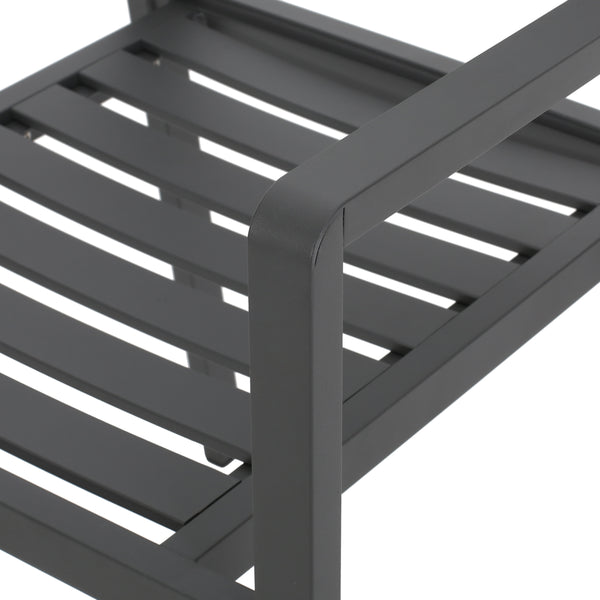 Gdf Studio Noxx Outdoor Modern 6 Seater Aluminum Dining Set With Expandable Table