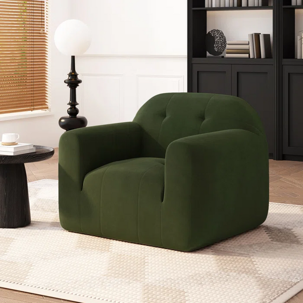 Gdf Studio Nuvora Modern Velvet Bouclé Fabric Club Chair