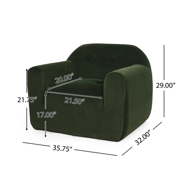 Gdf Studio Nuvora Modern Velvet Bouclé Fabric Club Chair