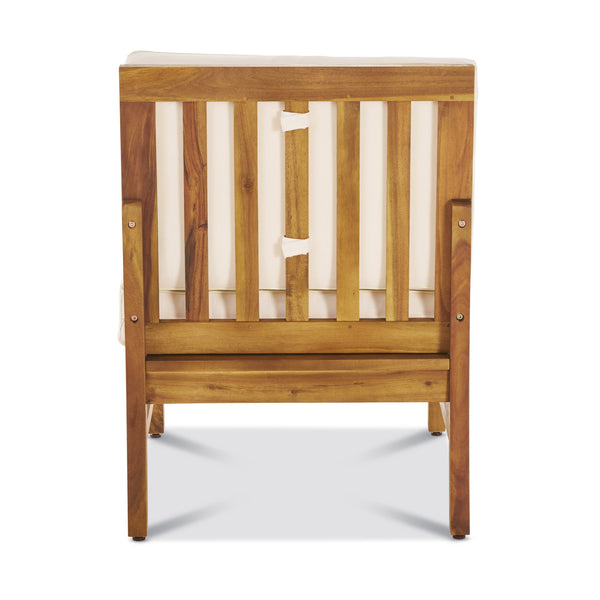 Gdf Studio Nyeemah Outdoor 6 Seater Acacia Wood Sofa Set With Square Fire Table And Tank