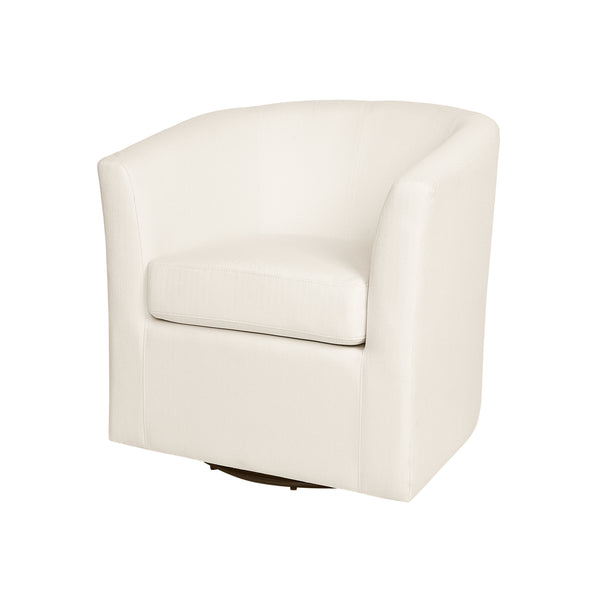Gdf Studio Nyrella Fabric Swivel Barrel Chair White
