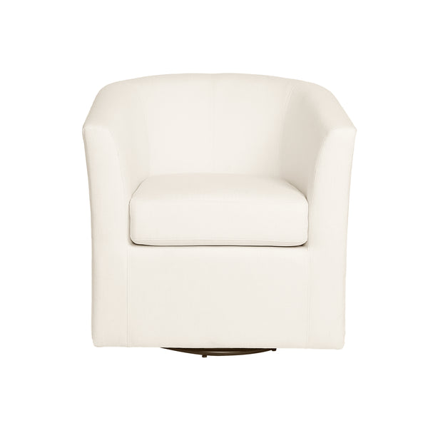 gdf studio Nyrella Fabric Swivel Barrel Chair White