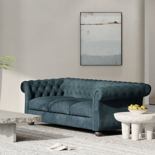Gdf Studio Nystrom Chesterfield Fabric Tufted 3 Seater Sofa