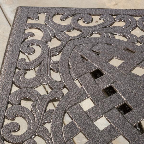 Gdf Studio Odena Outdoor 5-piece Cast Aluminum Square Bronze Dining Set