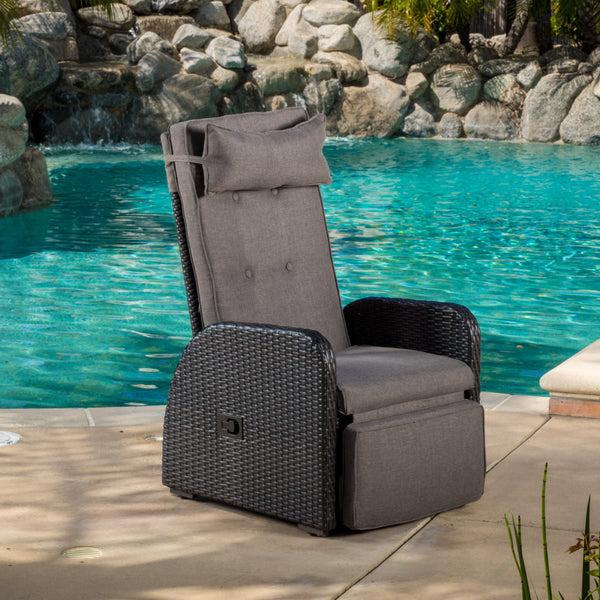 Gdf Studio Odina Brown Outdoor Recliner With Cushion