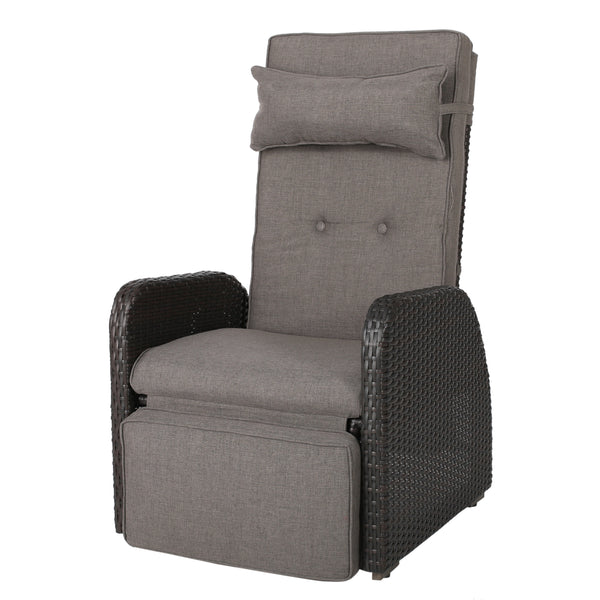 gdf studio Odina Brown Outdoor Recliner with Cushion
