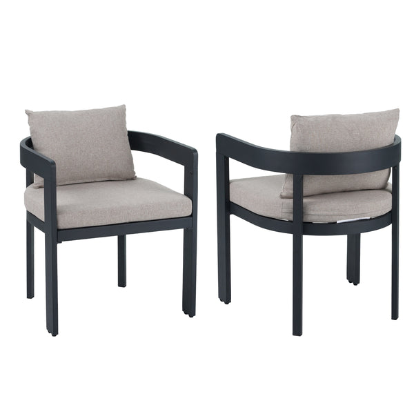 Gdf Studio Olaly Modern Boucle Dining Chairs With Arms & Aluminum Frame