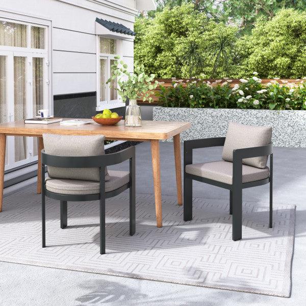 Gdf Studio Olaly Modern Boucle Dining Chairs With Arms & Aluminum Frame
