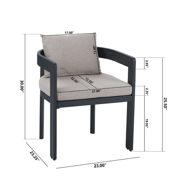 Gdf Studio Olaly Modern Boucle Dining Chairs With Arms & Aluminum Frame