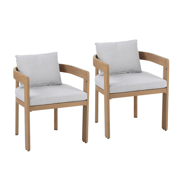 gdf studio Olaly Modern Boucle Dining Chairs with Arms & Aluminum Frame