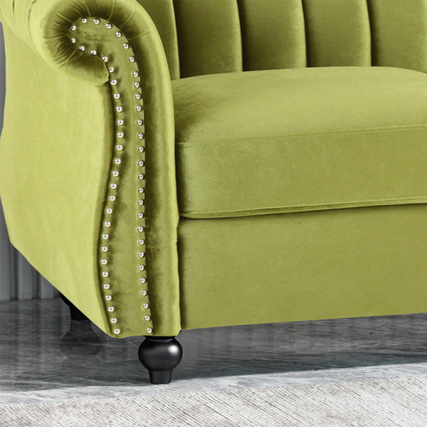 Gdf Studio Olga Modern Glam Velvet 3 Seater Sofa Umber And Dark Brown