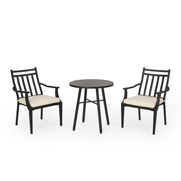 Gdf Studio Olive Outdoor 3 Piece Bistro Set With Cushions