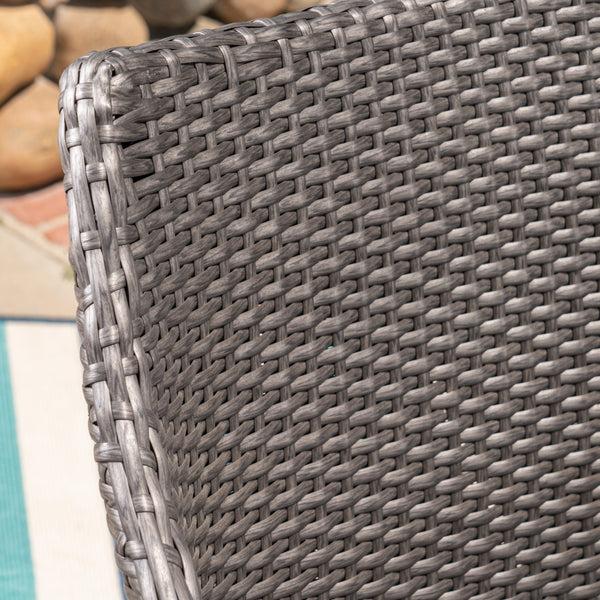 Gdf Studio Olivia Outdoor 7 Piece Wicker Dining Set Grey