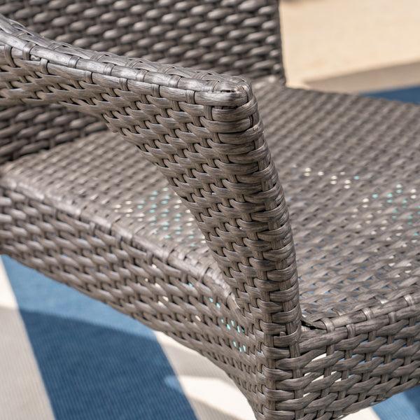 Gdf Studio Olivia Outdoor 7 Piece Wicker Dining Set Grey