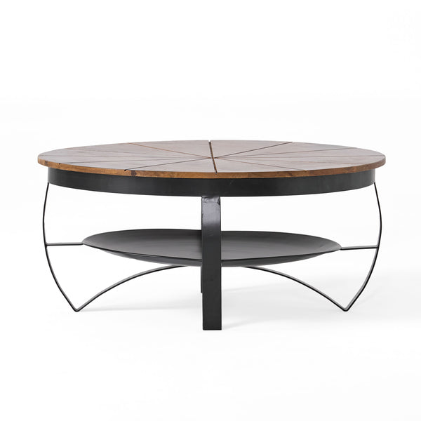 Gdf Studio Oluwatomi Handcrafted Boho Mango Wood And Iron Coffee Table