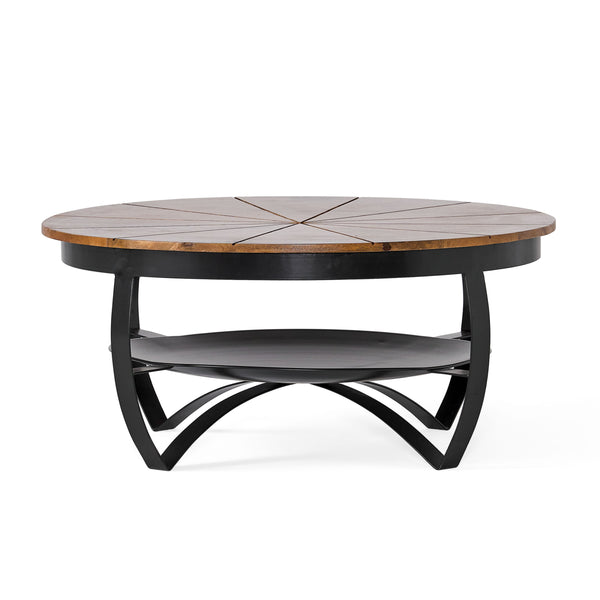 gdf studio Oluwatomi Handcrafted Boho Mango Wood and Iron Coffee Table