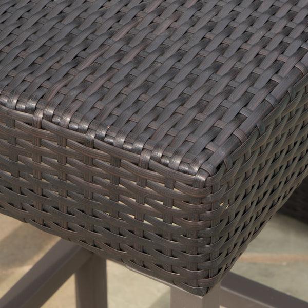 Gdf Studio Oneida Outdoor Multibrown Wicker Bar Island Set