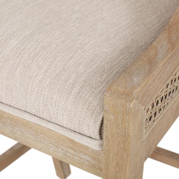 Gdf Studio Oneida Rustic Fabric Upholstered Wood And Cane 30 Inch Barstools (Set Of 2)