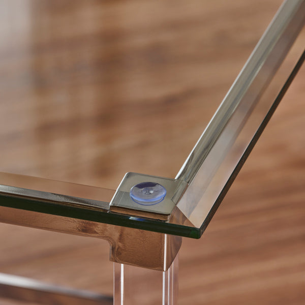 Gdf Studio Orson Acrylic And Tempered Glass Square Side Table
