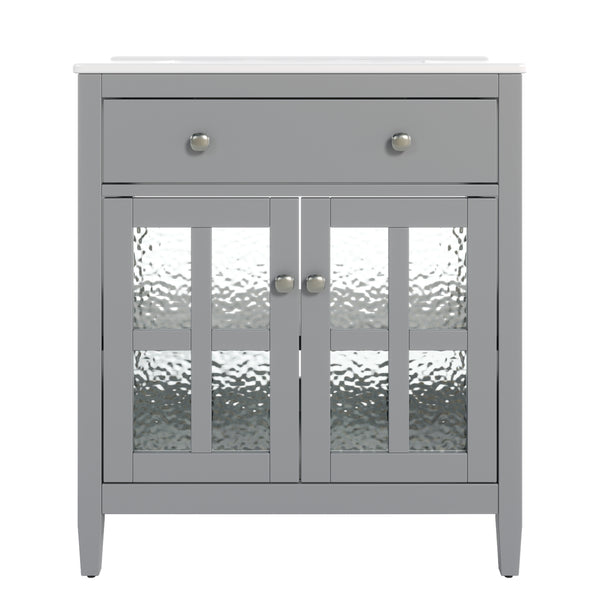 gdf studio Orysen Bathroom Vanity with Ceramic Sink Equipped with Adjustable Shelf and Tip-Out Tray