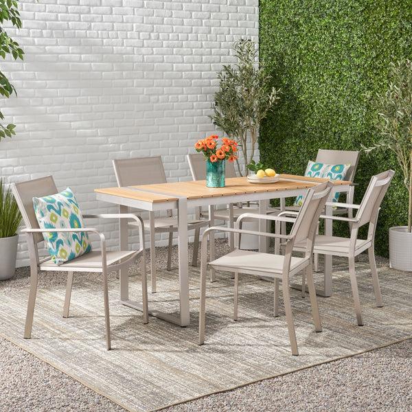 gdf studio Otero Outdoor 7 Piece Aluminum Dining Set