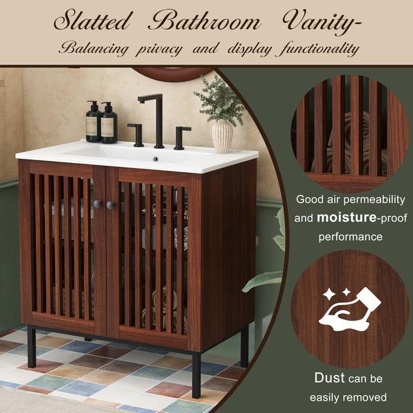 Gdf Studio Ottavina Vintage Bathroom Vanity With Ceramic Sink Cabinet