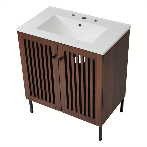 gdf studio Ottavina Vintage Bathroom Vanity with Ceramic Sink Cabinet