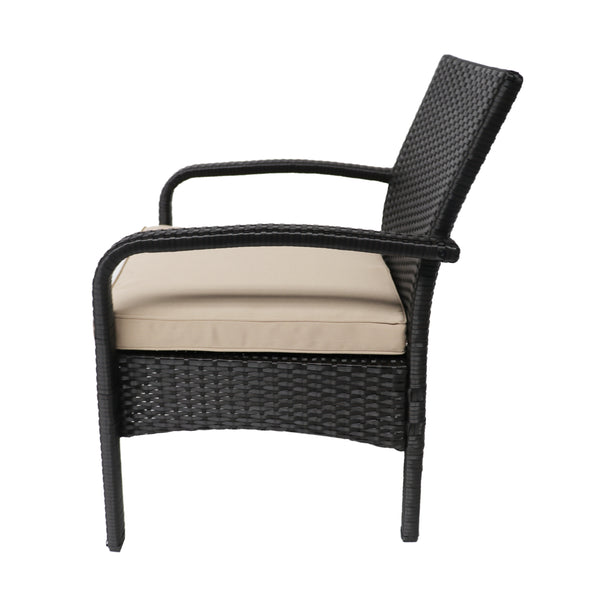 Gdf Studio Otto Outdoor Contemporary Wicker Club Chairs With Cushion (Set Of 2)