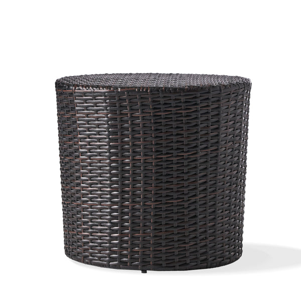 gdf studio Overton Outdoor Wicker Barrel Side Table