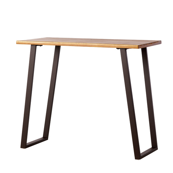 gdf studio Pablo Acacia Wood and Iron Bar Table Natural Brown Rustic Metal