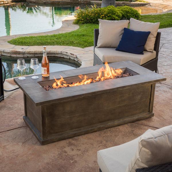 Gdf Studio Pablo Outdoor 56-inch Rectangular Propane Fire Table