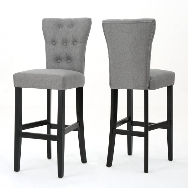 gdf studio Padma 30-Inch Tufted Back Fabric Barstools (Set of 2)