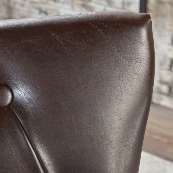 Gdf Studio Padma Tufted Back Brown Leather 30-Inch Barstools (Set Of 2)