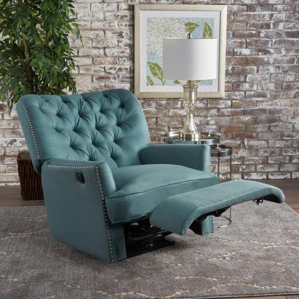 Gdf Studio Palermo Tufted Fabric Power Recliner Chair