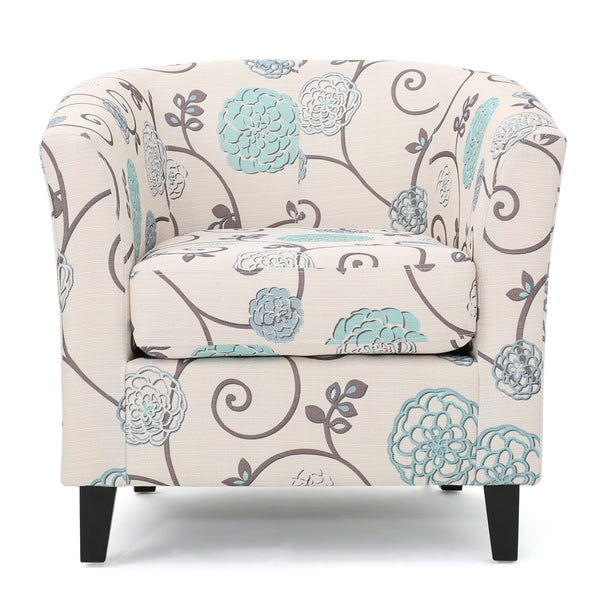 gdf studio Palisades White and Blue Fabric Club Chair