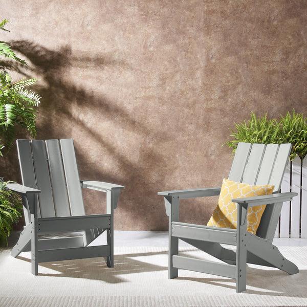 Gdf Studio Panagiota Outdoor Contemporary Adirondack Chair (Set Of 2)