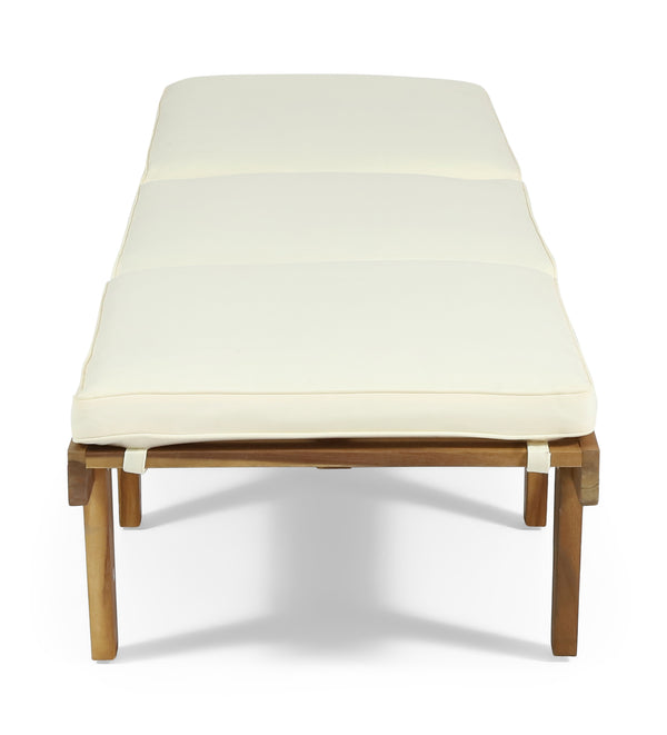 Gdf Studio Paolo Outdoor Acacia Wood 3 Piece Chaise Lounge Set With Water-Resistant Cushions