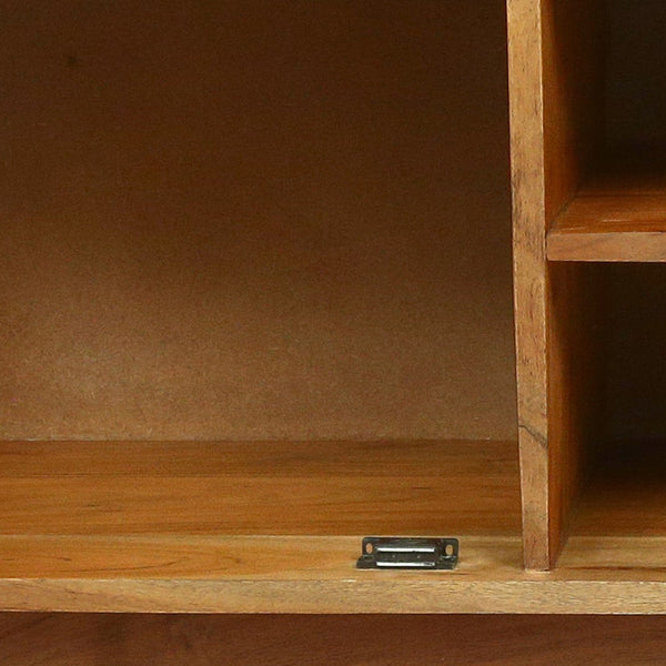 Gdf Studio Paquette Boho Handmade Acacia Wood TV Stand With Storage Natural