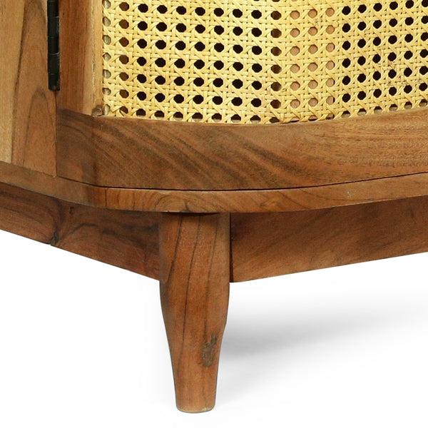 Gdf Studio Paquette Boho Handmade Acacia Wood TV Stand With Storage Natural