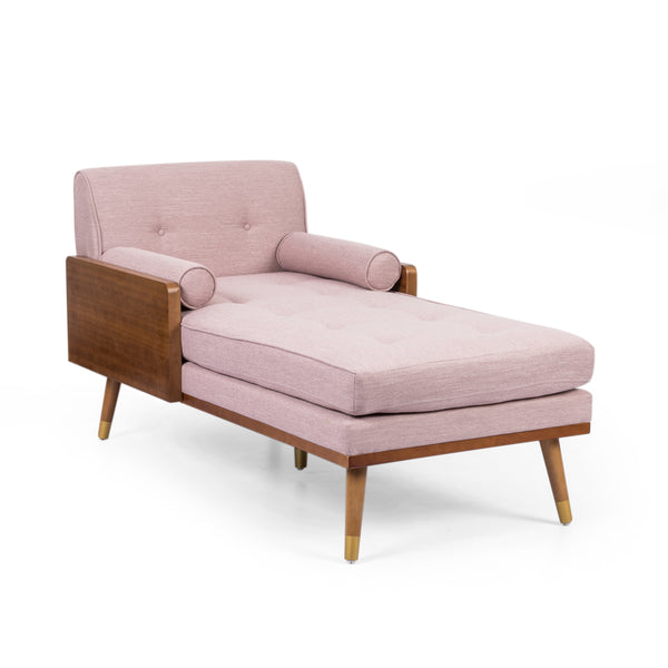 Gdf Studio Pareesa Mid-Century Modern Fabric Chaise Lounge