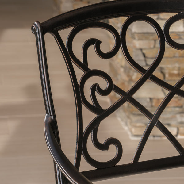 Gdf Studio Paris 30-Inch Cast Aluminum Swivel Bar Stool (Set Of 2)